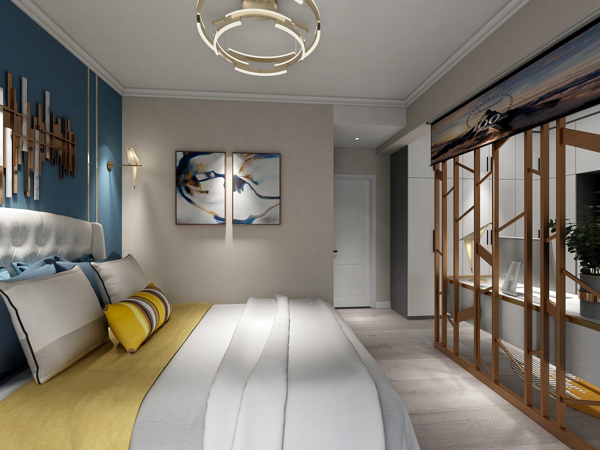 龍湖九里晴川-現(xiàn)代簡(jiǎn)約-臥室設(shè)計(jì)效果圖