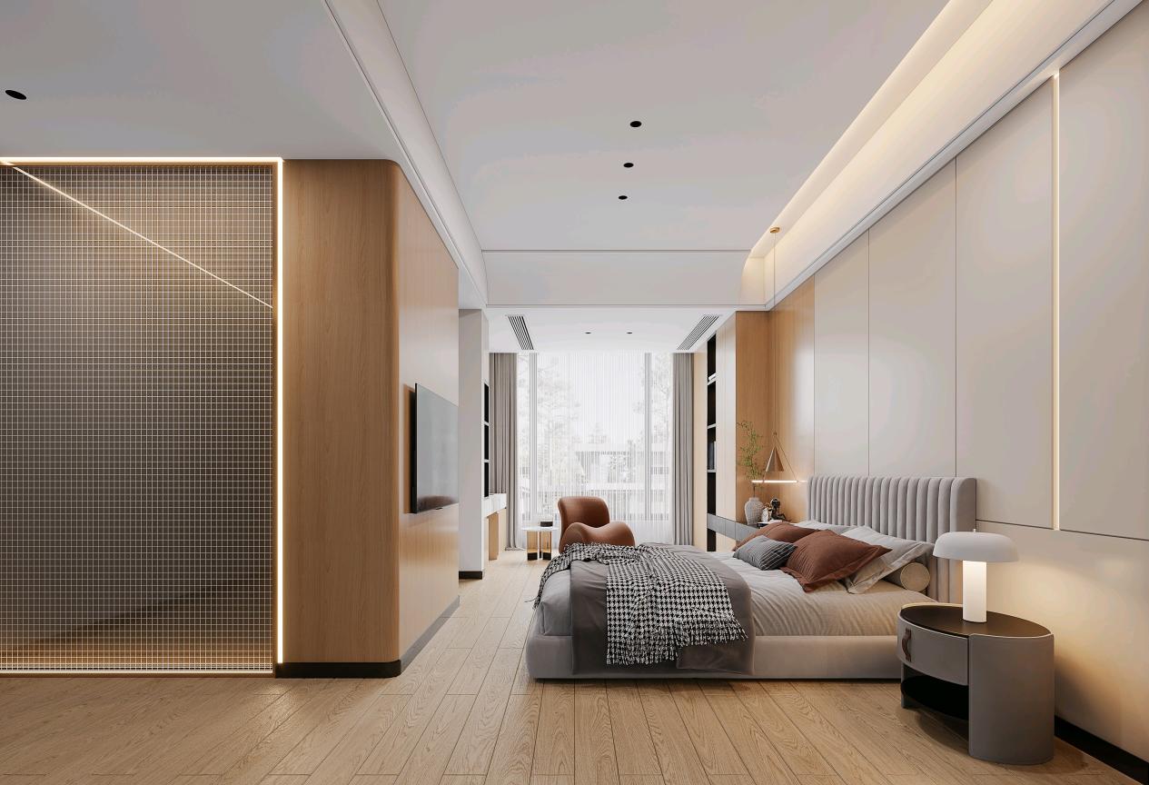 龍湖九里晴川-現(xiàn)代簡約-臥室設計效果圖